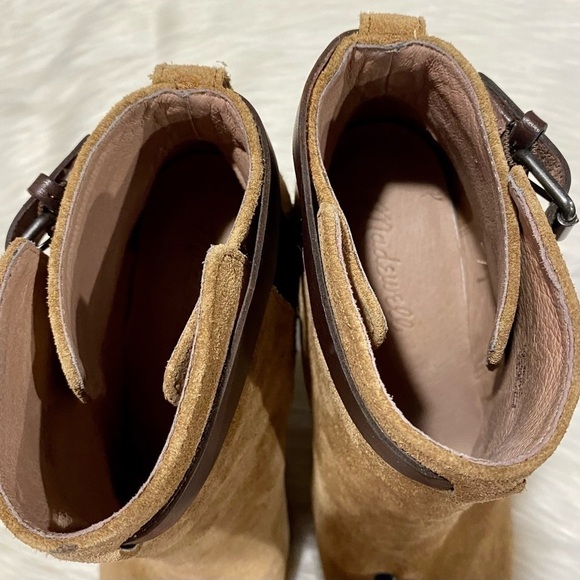 Madewell Aimee Buckle-Strap Leather Suede Ankle Boots‎ in Truffle Brown 7 - Picture 8 of 9